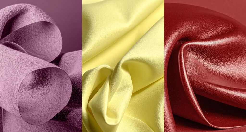 Cores da NYFW, incluindo um tom de rosa levemente azulado, um amarelo limão e um tom de vermelho.